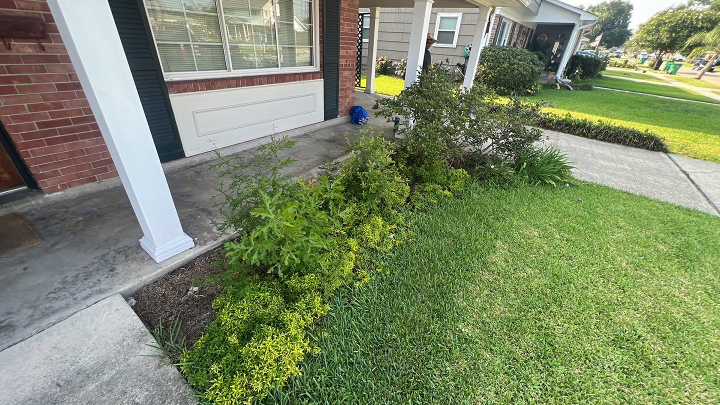 A house with a front lawn.