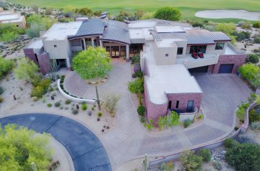 aerial photography of concrete mansion