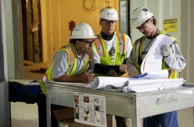 Contractors review plans